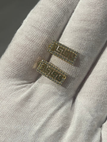 10k Authentic Gold Medusa Earrings With CZ Stones